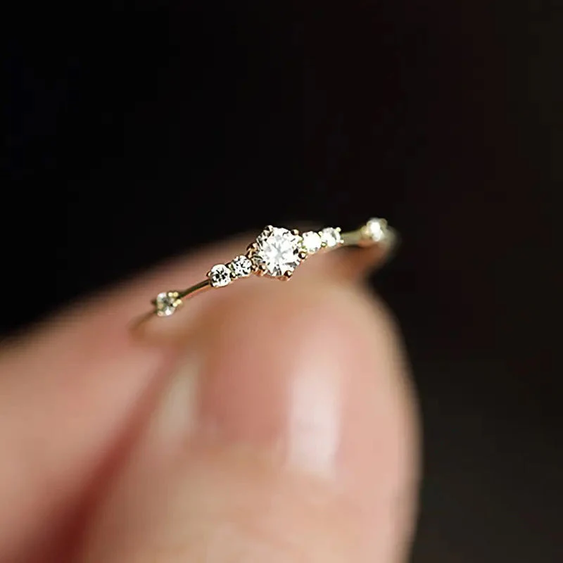 14k Plated Paved Shining Zirconia Silver Ring - Image 2