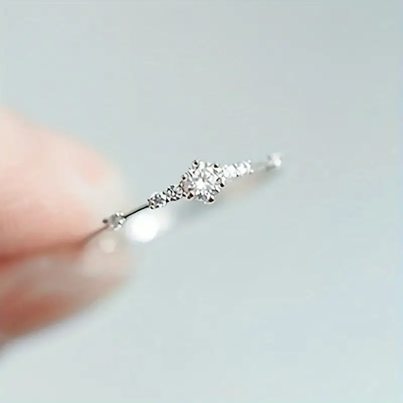 14k Plated Paved Shining Zirconia Silver Ring - Image 3