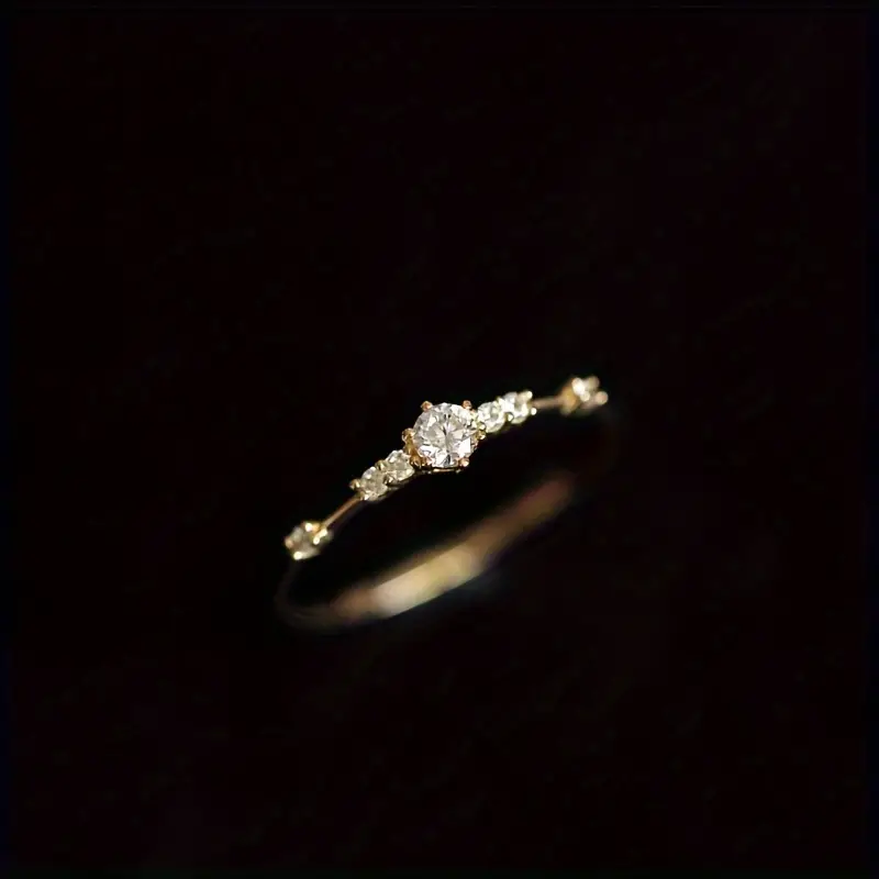 14k Plated Paved Shining Zirconia Silver Ring - Image 4