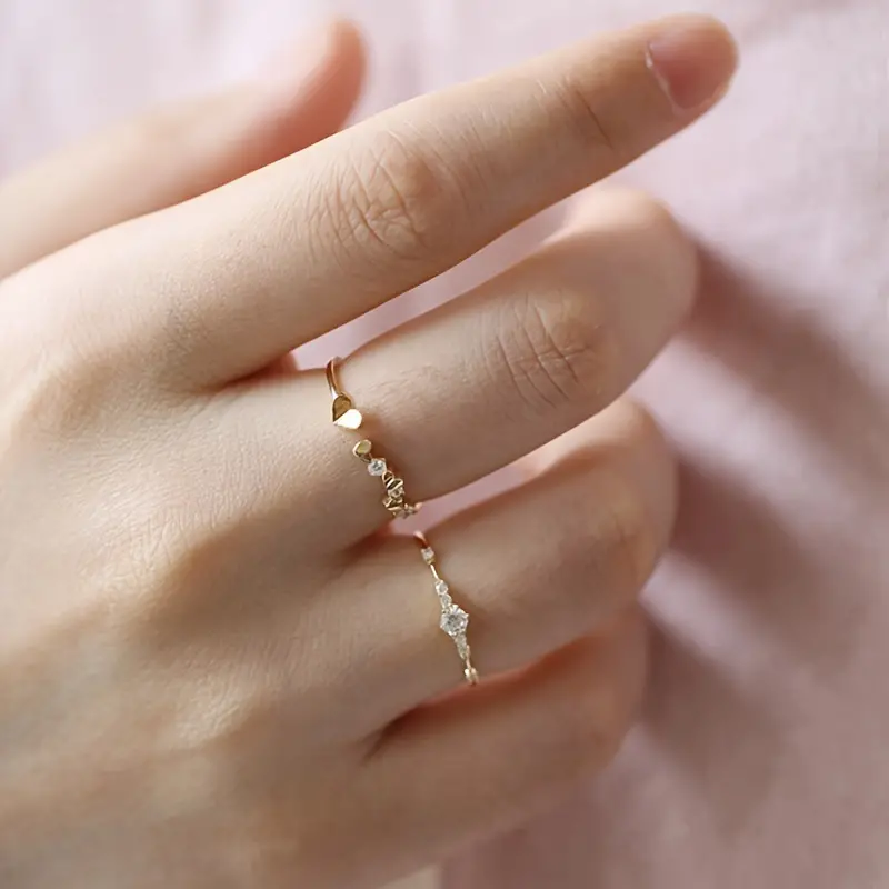 14k Plated Paved Shining Zirconia Silver Ring - Image 6