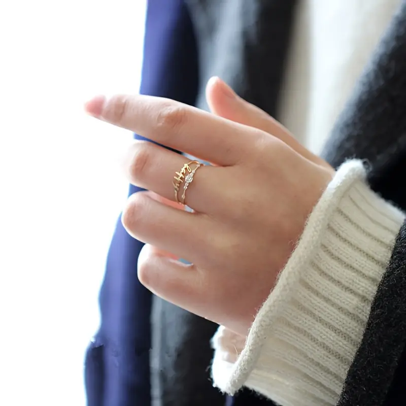 14k Plated Paved Shining Zirconia Silver Ring - Image 7