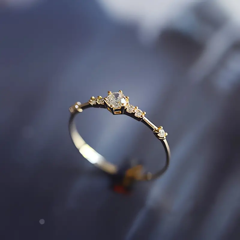 14k Plated Paved Shining Zirconia Silver Ring - Image 8