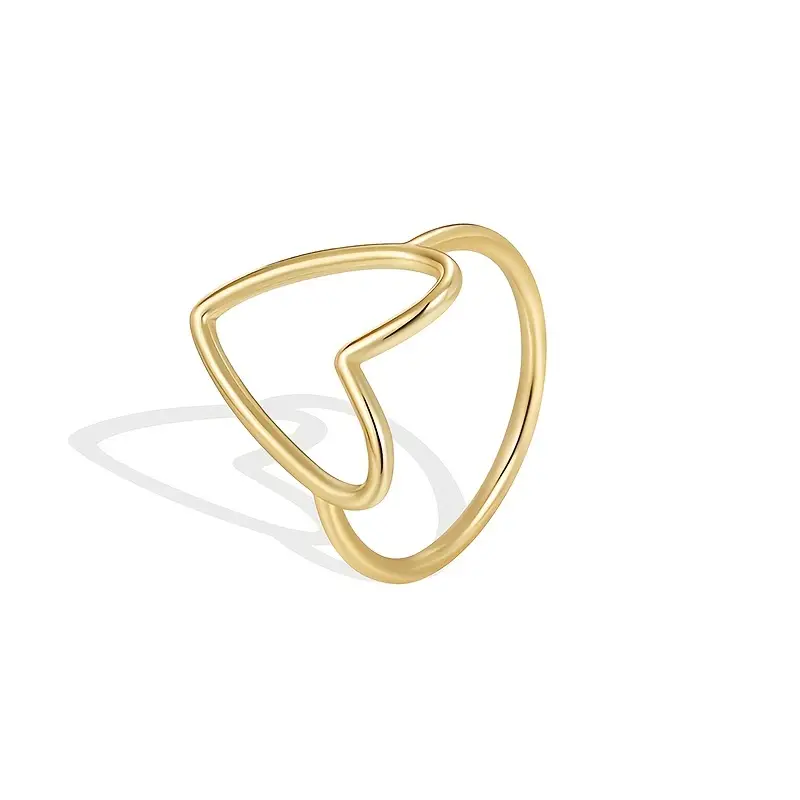 Hollow Big Heart Stackable Ring - Image 6
