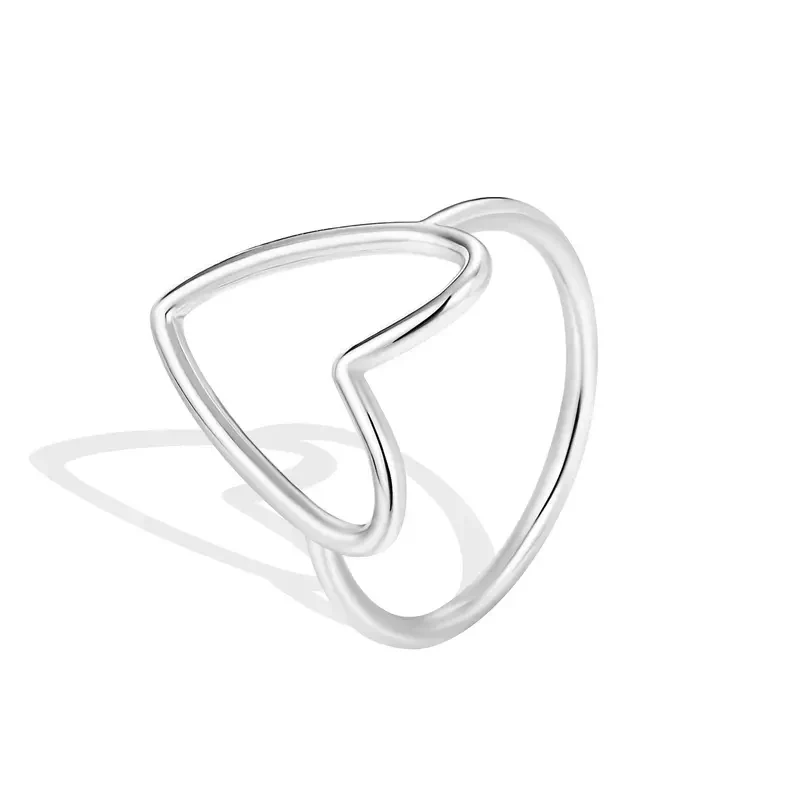 Hollow Big Heart Stackable Ring - Image 7