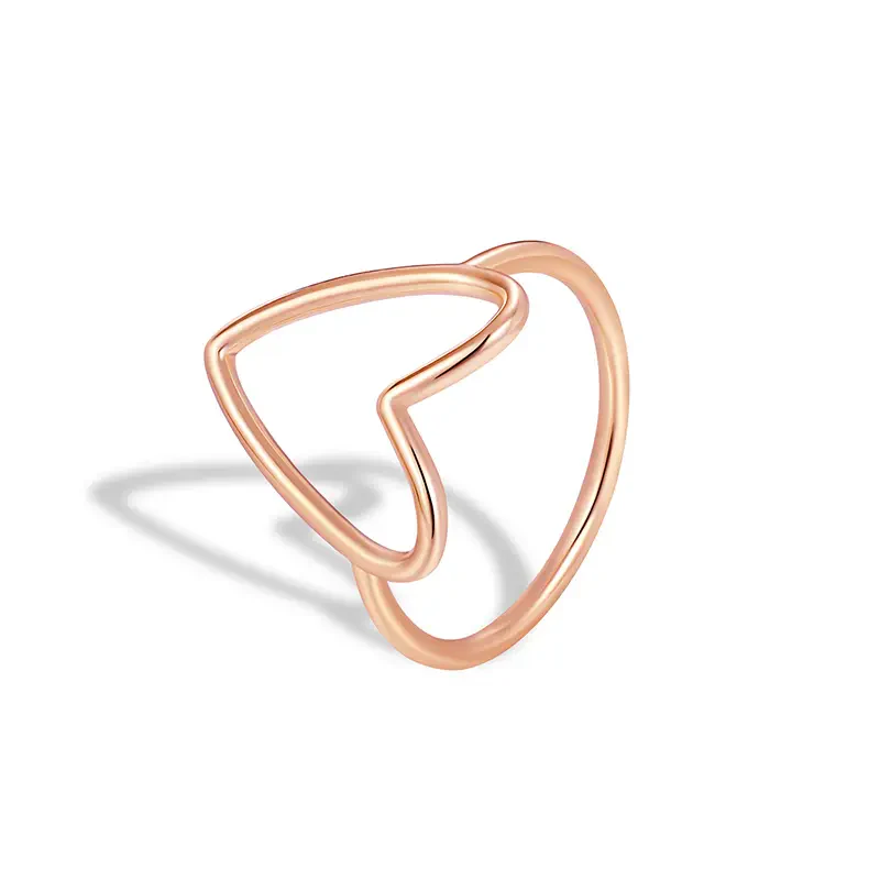Hollow Big Heart Stackable Ring - Image 8