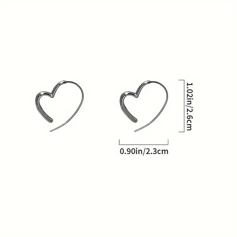Irregular Heart Design Hoop Earrings - Image 4