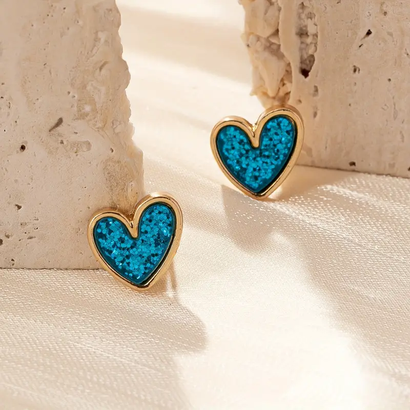 Mini Delicate Heart Shaped Stud Earrings - Image 14
