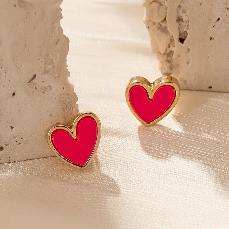 Mini Delicate Heart Shaped Stud Earrings - Image 15