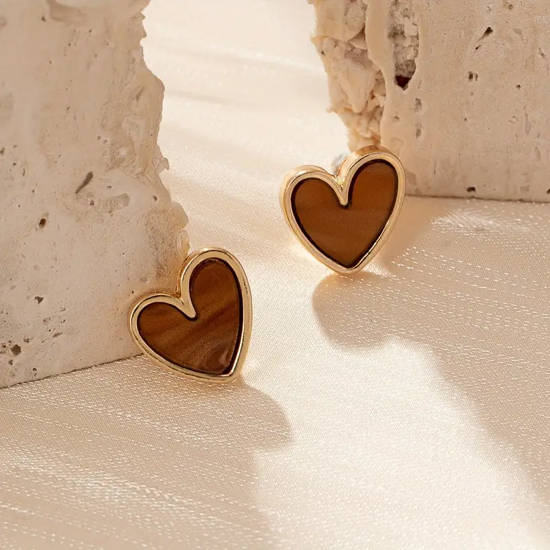 Mini Delicate Heart Shaped Stud Earrings - Image 16
