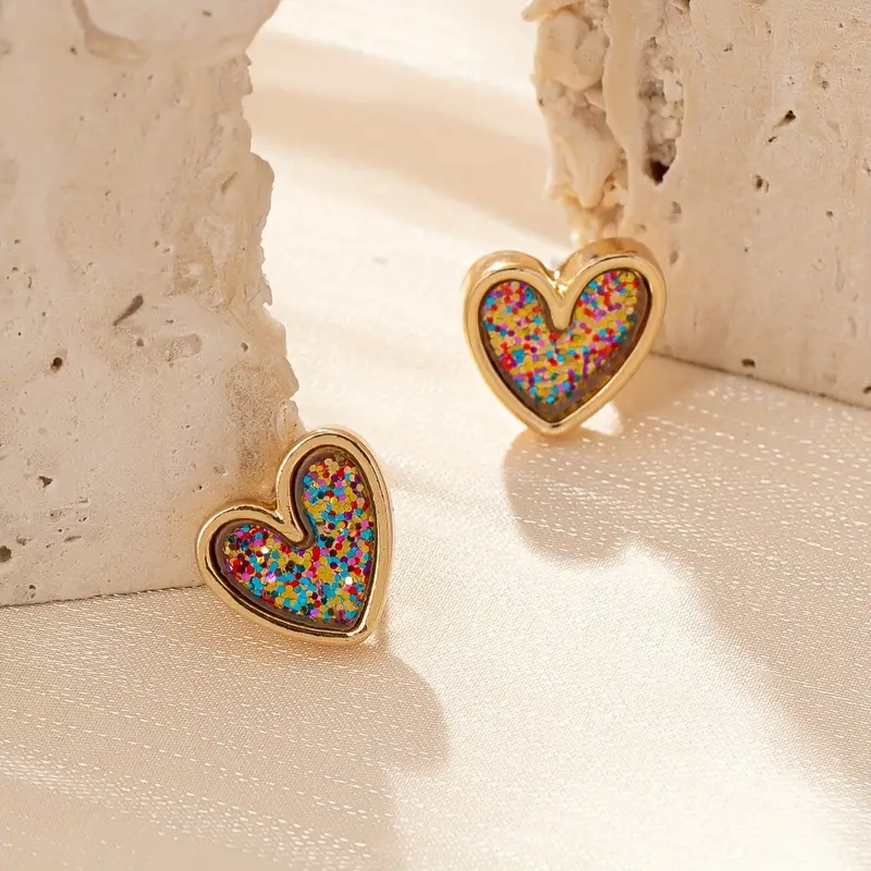 Mini Delicate Heart Shaped Stud Earrings - Image 17
