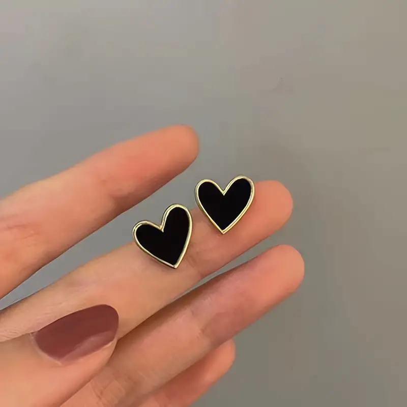 Mini Delicate Heart Shaped Stud Earrings - Image 3