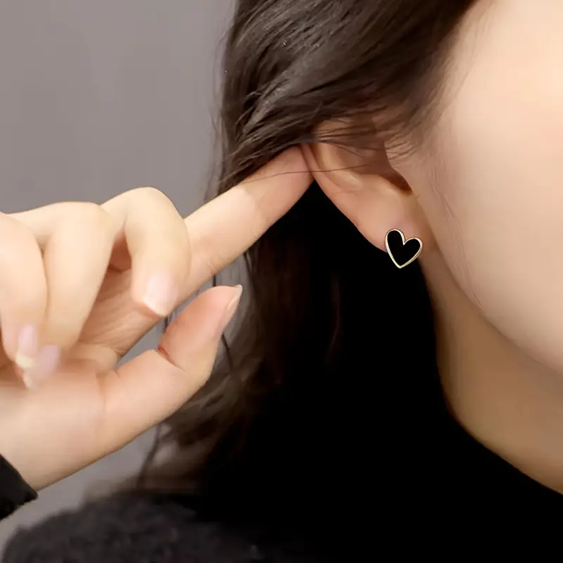 Mini Delicate Heart Shaped Stud Earrings - Image 8